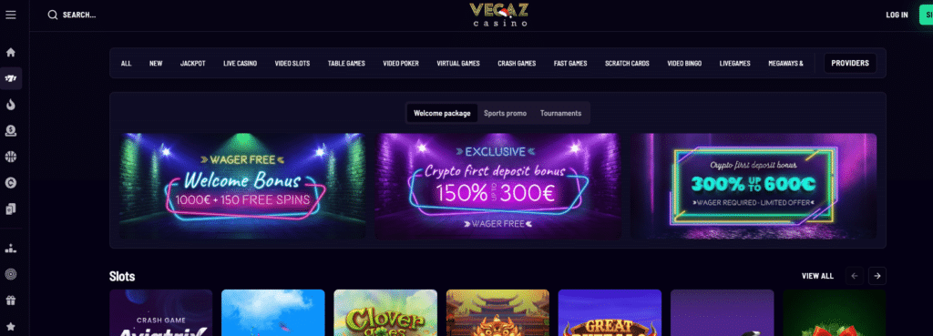 Vegaz Casino - Bitcoin Bettingsidor